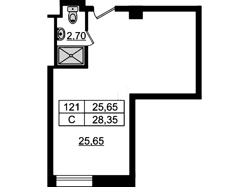 Квартира студия 29.23 м², 9/9 эт., Апарт-отель «Апарт отель Well»